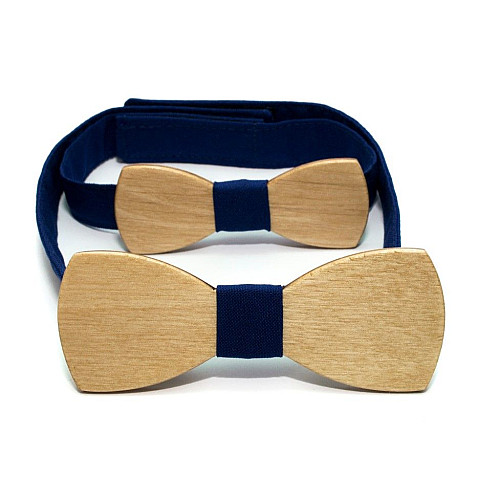 Набір дерев'яний краватка метелик Gofin для сина та батька класичний GBDH-9014