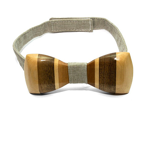 Набор деревянных галстук бабочек Gofin для сына и отца светлая-темная матовый GBDH-9016