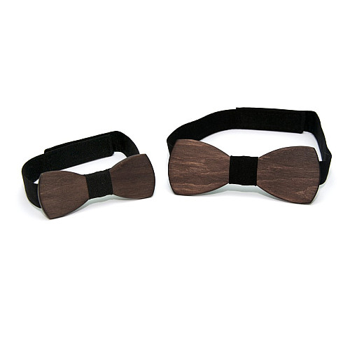 Набір матові дерев'яні краватка метелики Gofin для сина та батька GBDH-9017