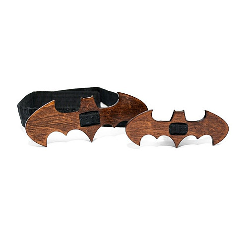 Набір дерев'яний краватка метелик Gofin для сина та батька бетмен GBDH-9018