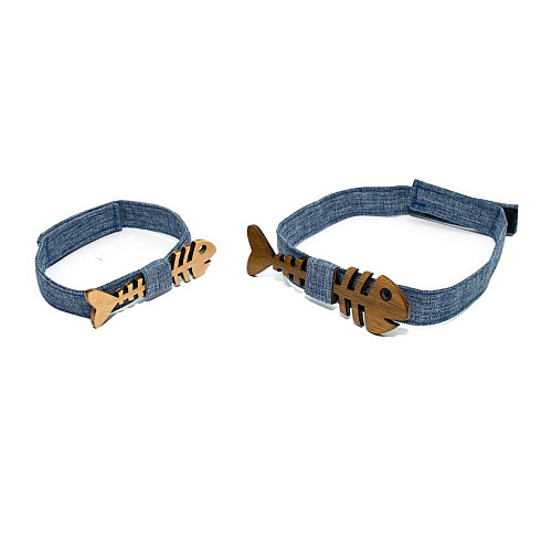 Набір дерев'яний краватка метелик Gofin для сина та батька риба GBDH-9019