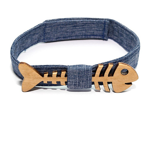 Набір дерев'яний краватка метелик Gofin для сина та батька риба GBDH-9019