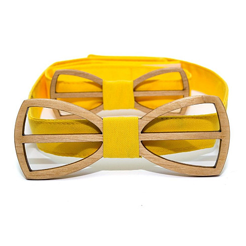 Набір дерев'яний краватка метелик Gofin для сина та батька з вирізом GBDH-9023