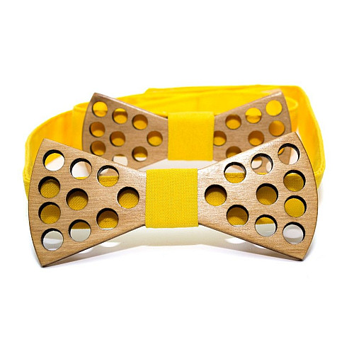 Набор деревянная галстук бабочка Gofin для сына и отца с отворами GBDH-9024