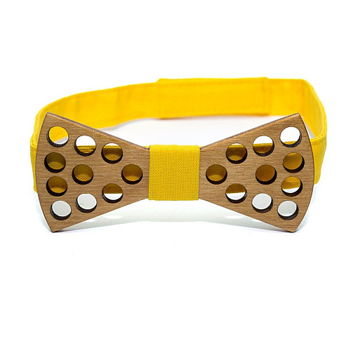 Набор деревянная галстук бабочка Gofin для сына и отца с отворами GBDH-9024