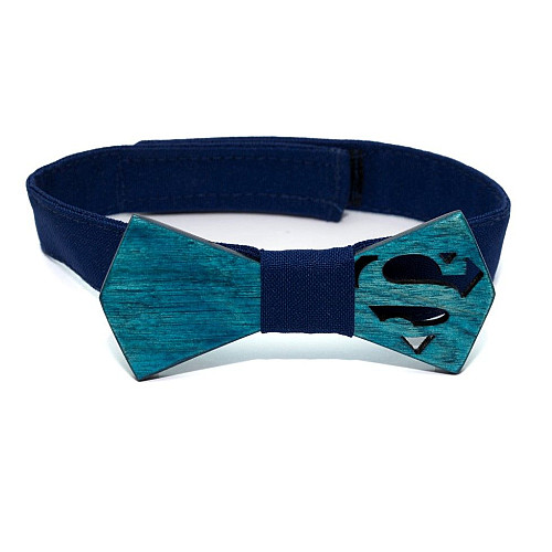 Набір супермен дерев'яна краватка метелик Gofin для сина та батька GBDH-9030