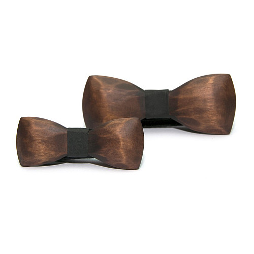 Набор объемных деревянных галстук бабочек для сына и отца GBDH-9034