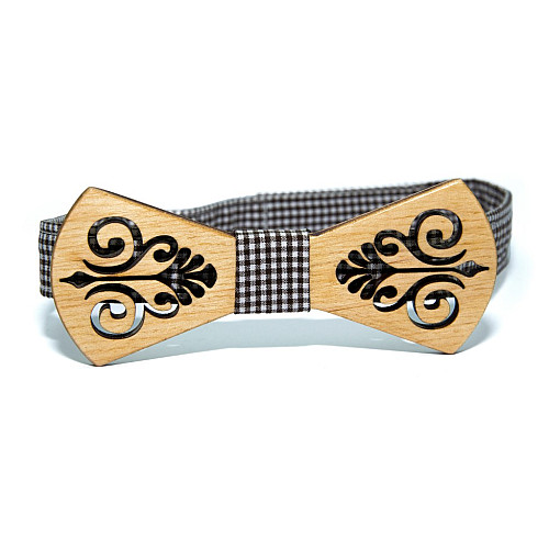 Деревянная галстук бабочка Gofin с узором GBDH-9037