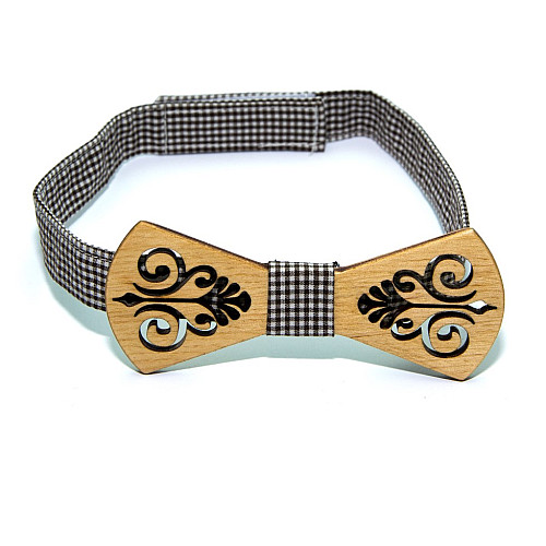 Деревянная галстук бабочка Gofin с узором GBDH-9037