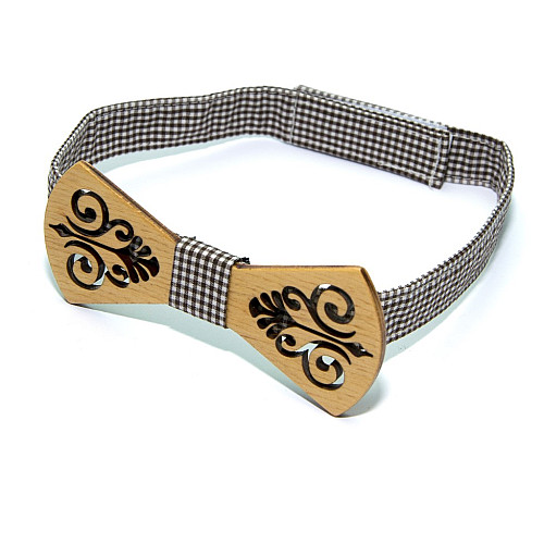 Деревянная галстук бабочка Gofin с узором GBDH-9037