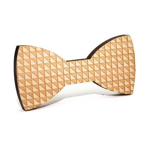 Деревяний краватка метелик з трикутниками GBDK-5001