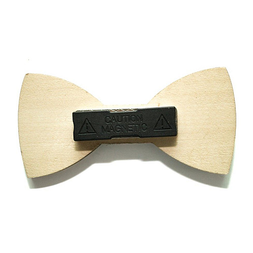 Деревяний краватка метелик з трикутниками і ромбіками GBDK-5002