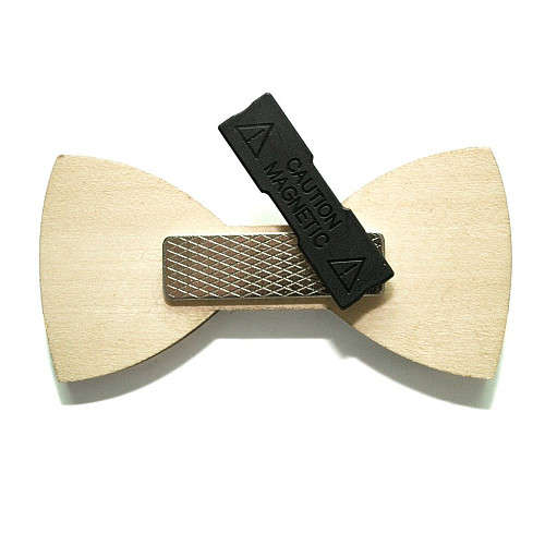 Деревяний краватка метелик з трикутниками і ромбіками GBDK-5002