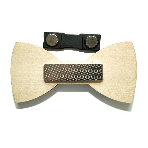 Деревяний краватка метелик з трикутниками і ромбіками GBDK-5002