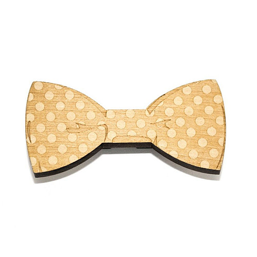 Деревяний краватка метелик в горошок GBDK-5004