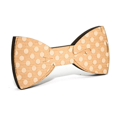 Деревяний краватка метелик в горошок GBDK-5004