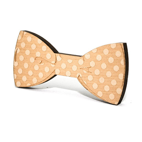 Деревяний краватка метелик в горошок GBDK-5004