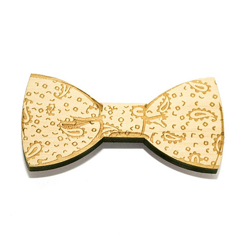 Деревяний краватка метелик з візерунком GBDK-5005