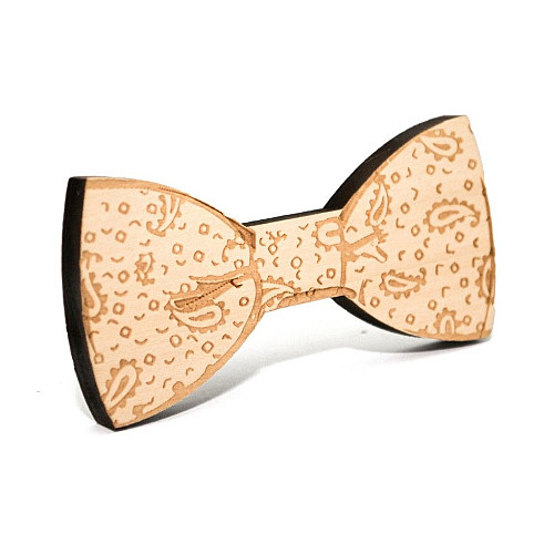 Деревяний краватка метелик з візерунком GBDK-5005