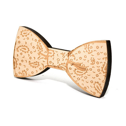 Деревяний краватка метелик з візерунком GBDK-5005