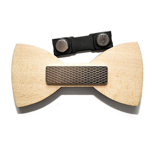 Деревянная галстук бабочка с квадратиками GBDK-5006