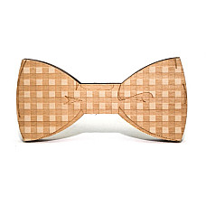 Деревяний краватка метелик дрібні квадратики GBDK-5008