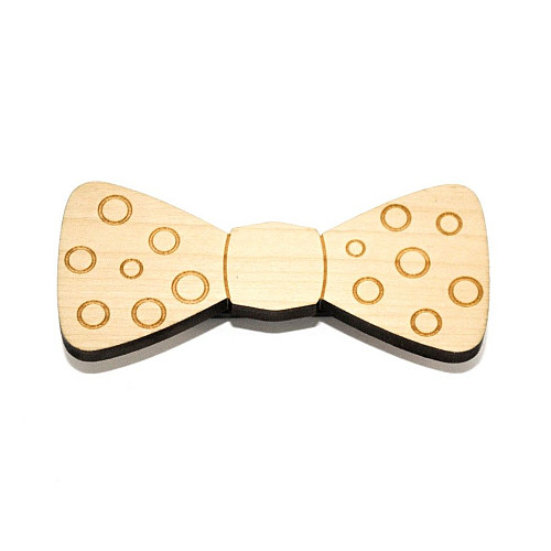 Деревяний краватка метелик з кружечками GBDK-5009