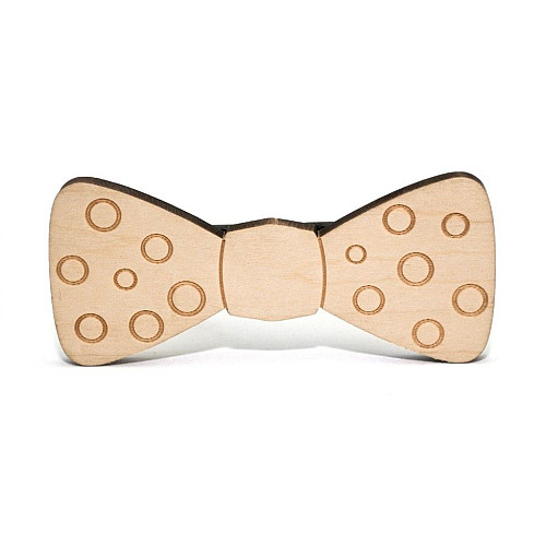 Деревяний краватка метелик з кружечками GBDK-5009