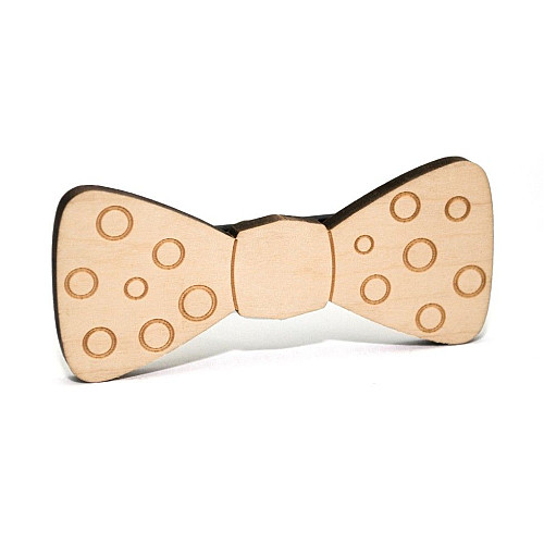 Деревяний краватка метелик з кружечками GBDK-5009