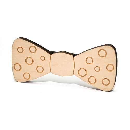 Деревяний краватка метелик з кружечками GBDK-5009