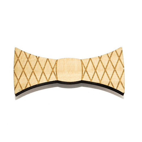 Деревяний краватка метелик з ромбіками GBDK-5010