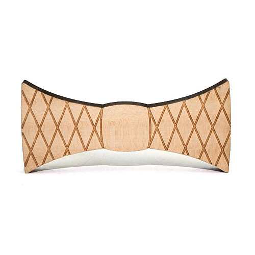 Деревяний краватка метелик з ромбіками GBDK-5010