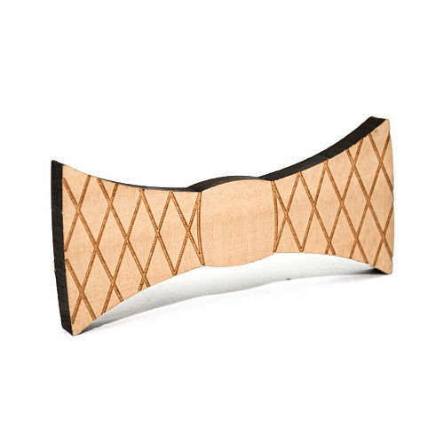 Деревяний краватка метелик з ромбіками GBDK-5010