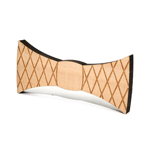 Деревяний краватка метелик з ромбіками GBDK-5010