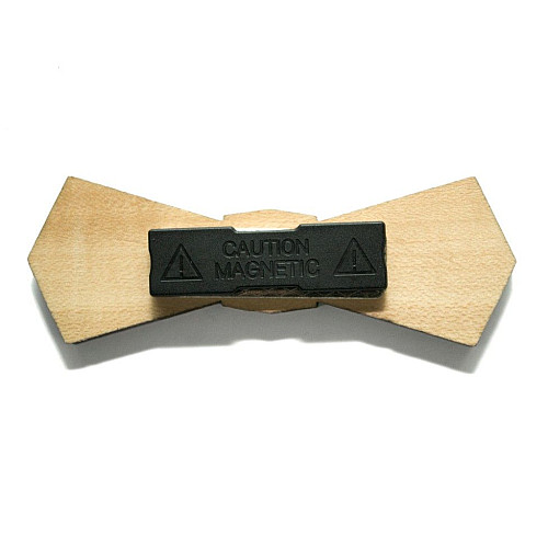 Деревянная галстук бабочка с гравировкой усов GBDK-5016