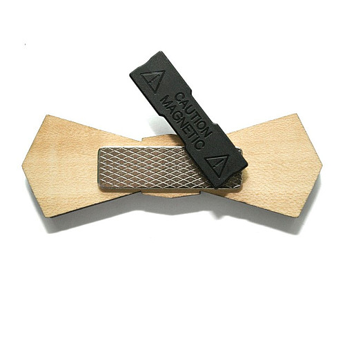 Деревянная галстук бабочка с гравировкой усов GBDK-5016