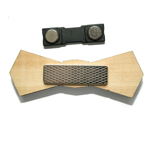 Деревянная галстук бабочка с гравировкой усов GBDK-5016