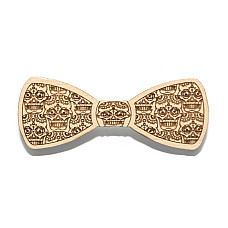 Деревяний краватка метелик з черепами GBDK-5017