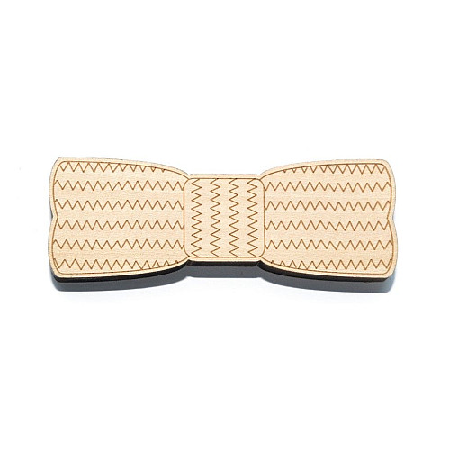 Деревянная галстук бабочка в зигзаг GBDK-5018