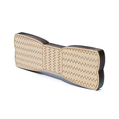 Деревянная галстук бабочка в зигзаг GBDK-5018