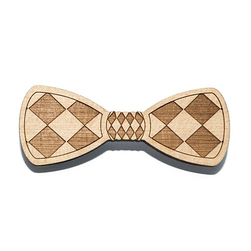 Деревяна краватка метелик Ромбики GBDK-5021