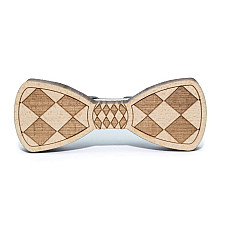 Деревяна краватка метелик Ромбики GBDK-5021