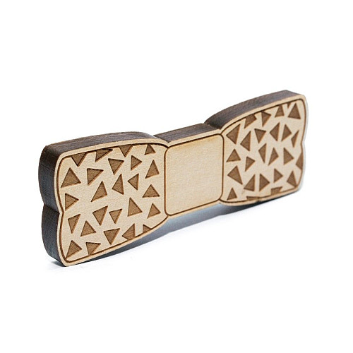 Деревяна краватка метелик Трикутники GBDK-5024