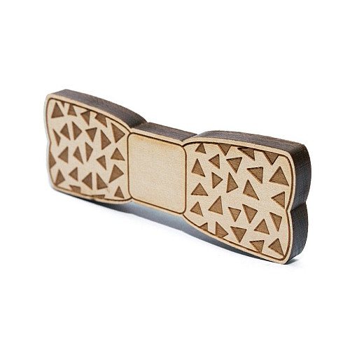 Деревяна краватка метелик Трикутники GBDK-5024