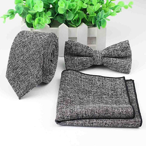 Набір чорно-білий краватка, метелик, хустинка GBPX-6403