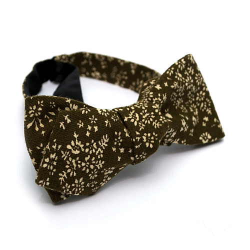 Галстук бабочка самовяз диамант хаки GBS-7415