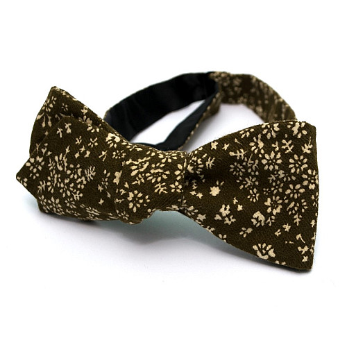 Галстук бабочка самовяз диамант хаки GBS-7415