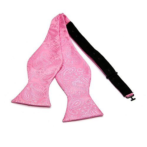 Розовая галстук бабочка самовяз с узором GBSV-4901