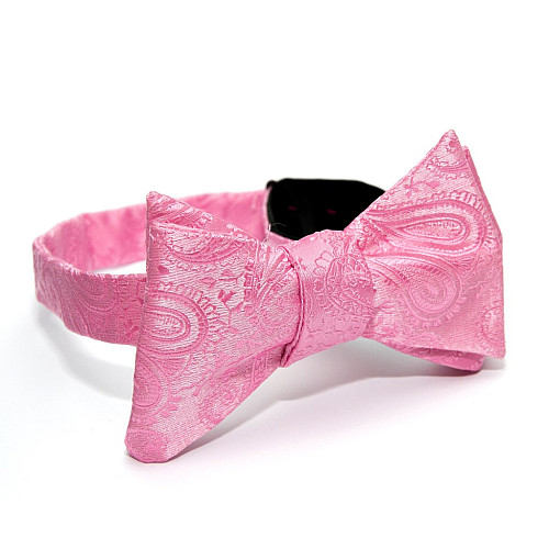 Розовая галстук бабочка самовяз с узором GBSV-4901