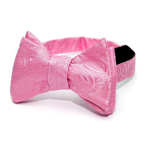 Розовая галстук бабочка самовяз с узором GBSV-4901